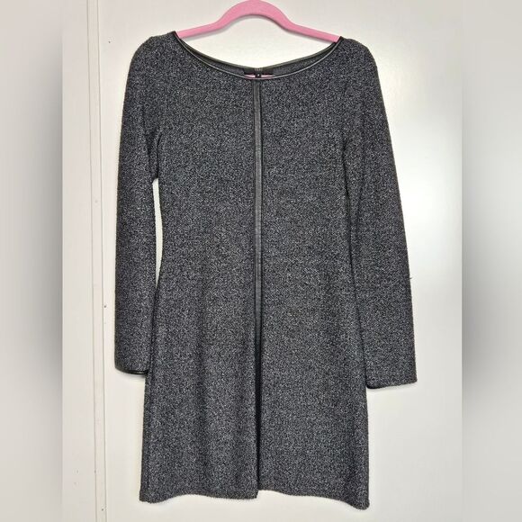 Tart Long Sleeve Mini Dress w Faux Leather Trim Sz S - Picture 1 of 8